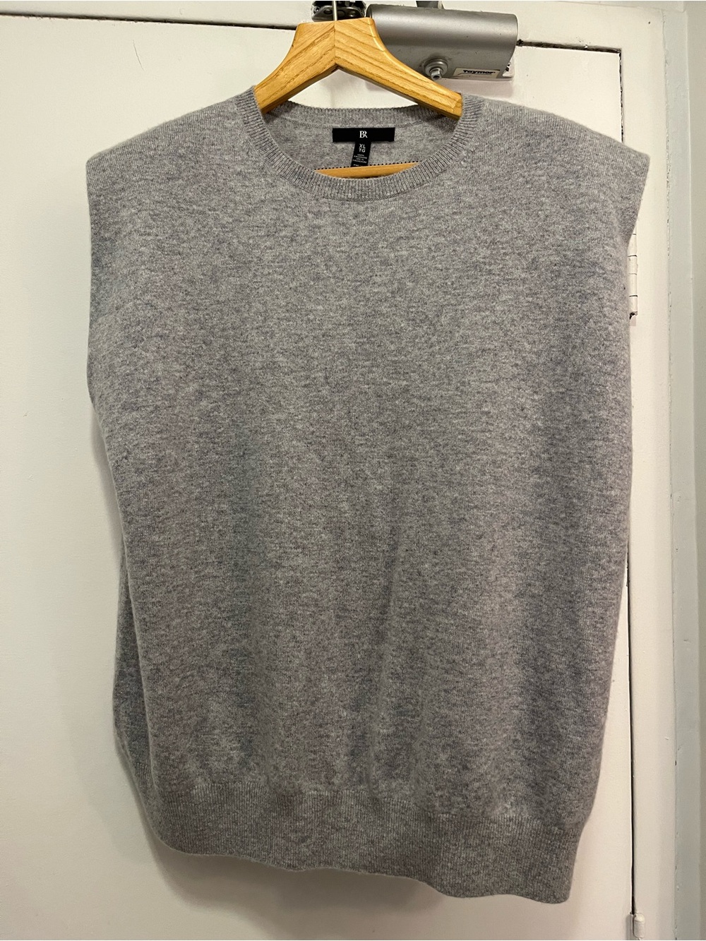Cashmere Crewneck Sweater with Shoulder pads Banana Republic